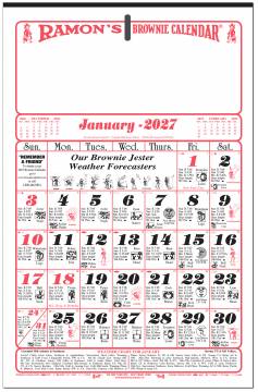 Ramon's Brownie Calendar - Old Fashioned Almanac Calendar